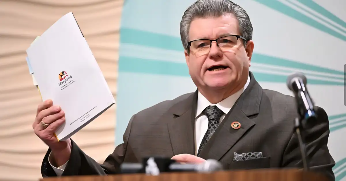Senator Mike McKay speaking at a podium during a 2026 legislative session